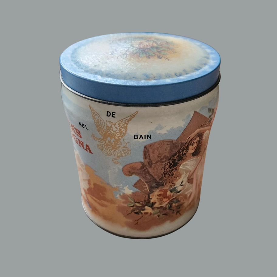 Vintage Athena’s Bologna Bath Salts Tin Mid-Century Repro Vanity Collectible