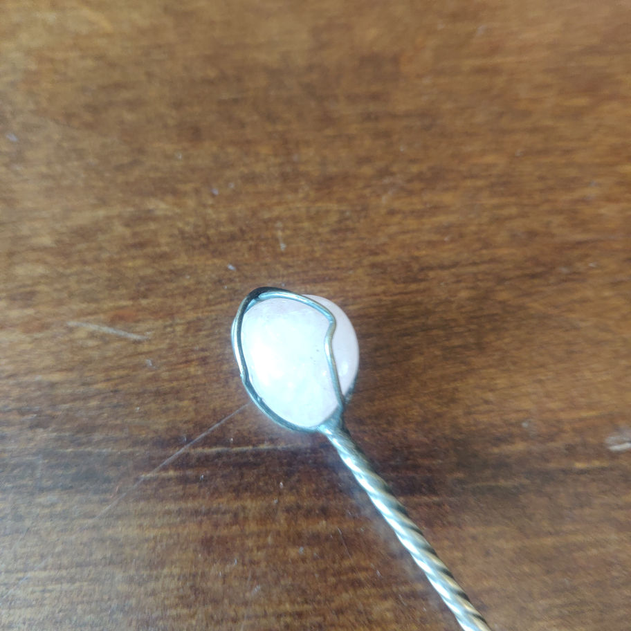 Vintage H . Stern pair of precious stone cocktail spoons silver but no Hallmarks