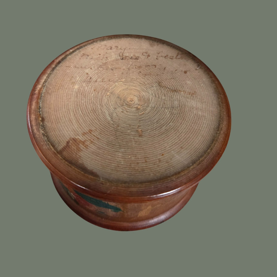 Vintage Hand-Painted Folk Art Treen Pot