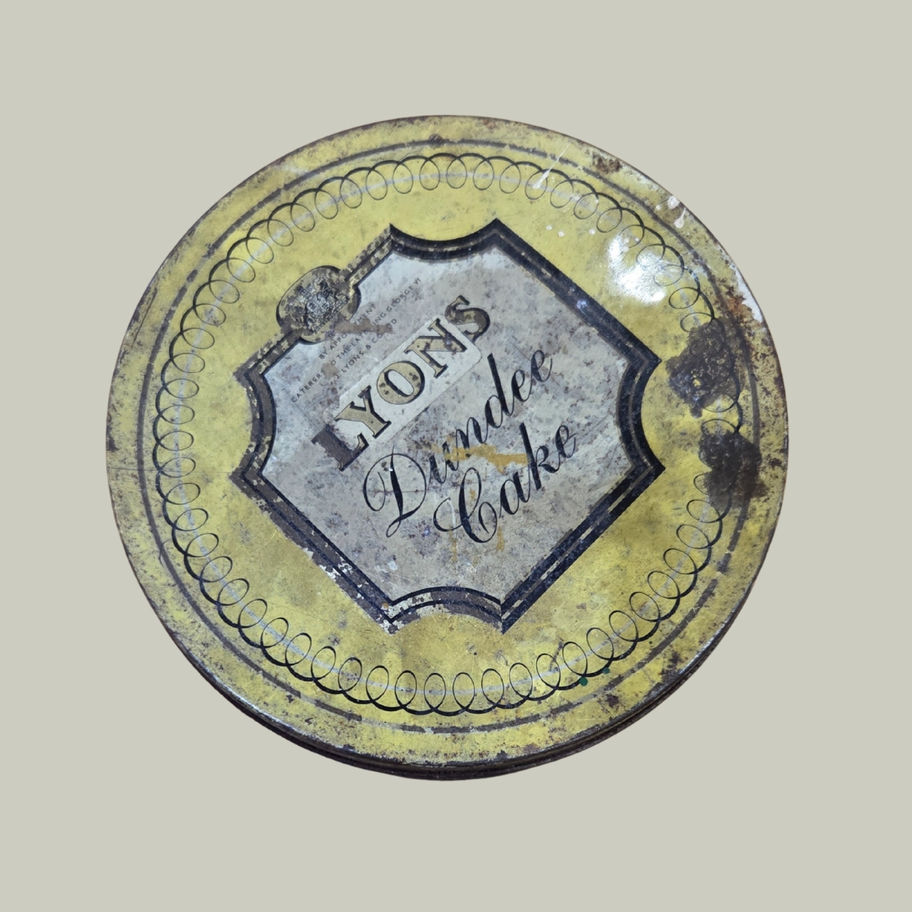 Vintage J Lyons Dundee Cake Tin – Collectable British Advertising Tin, Pantry