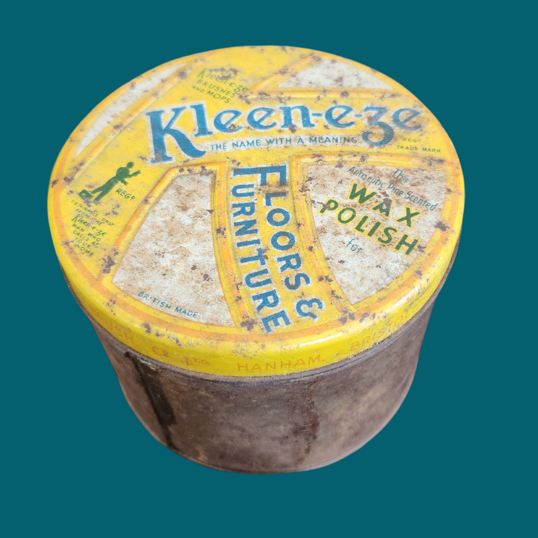 Vintage Kleen-eze Wax Polish Tin Mid-20th Century