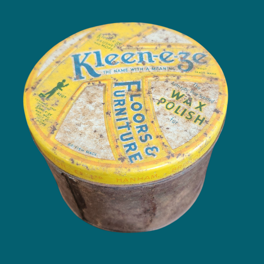 Vintage Kleen-eze Wax Polish Tin Mid-20th Century