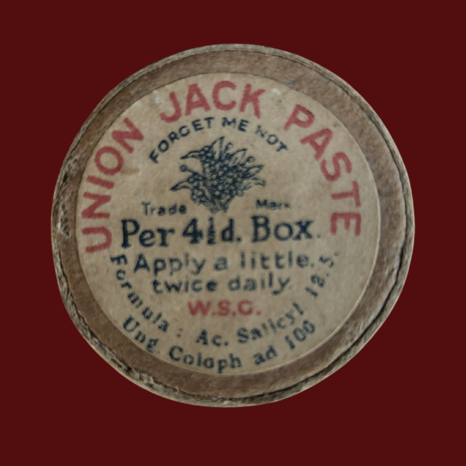 WWI British Home Front Union Jack Paste Forget-Me-Not symbol on Box