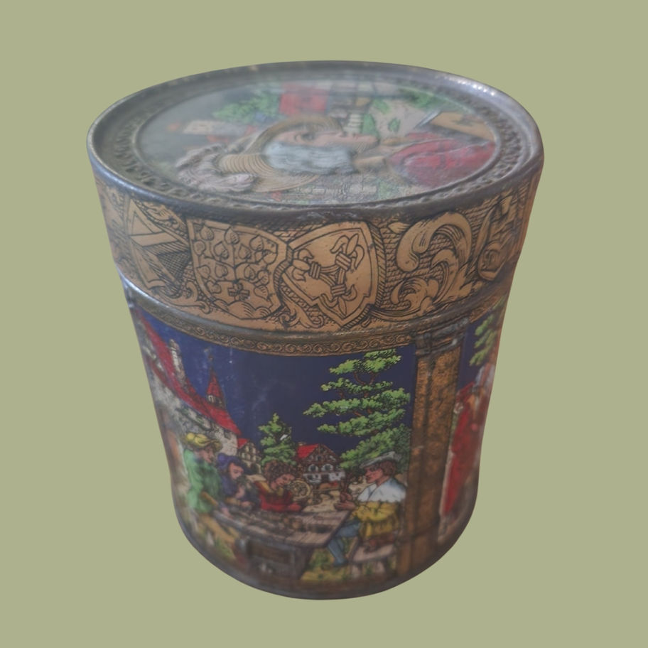 Vintage E. Otto Schmidt Nuremberg Lebkuchen Tin – Medieval German Artwork