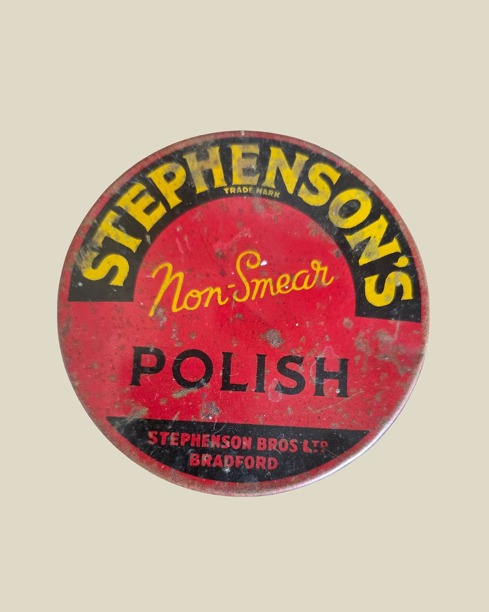 Vintage Stephenson’s Non-Smear Polish Tin – Bradford – c.1940s/50s