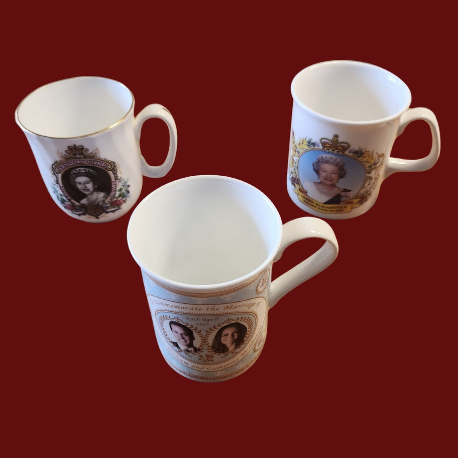 Set of Three Royal Commemorative Mugs