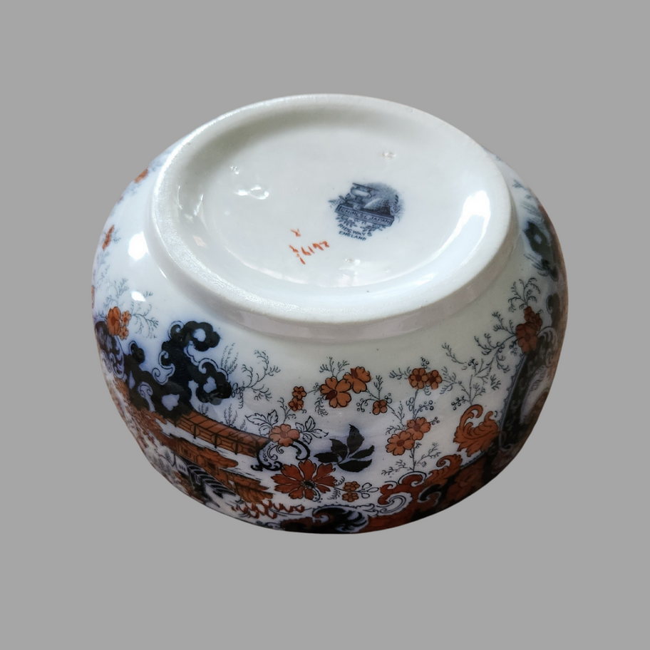Antique Ridgways Chinese Japan Bowl Imari Style English Transferware c.1891-1920