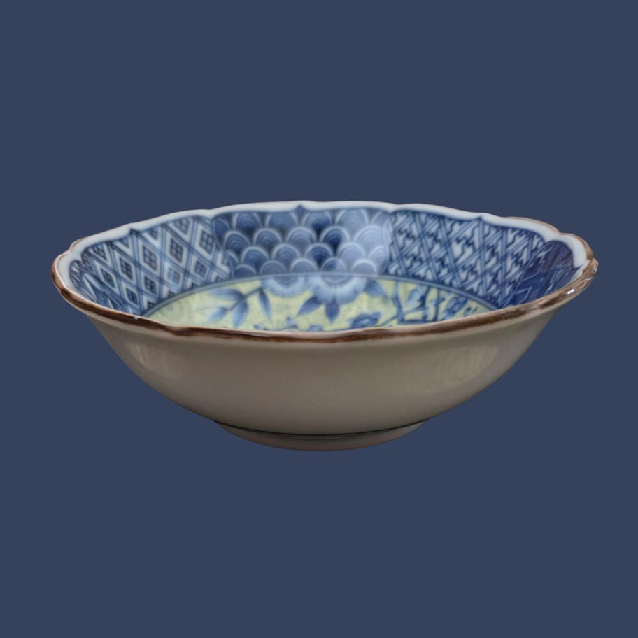 Vintage Japanese Arita Style Bowl, Yellow Ground Bird Porcelain Kutani Bowl