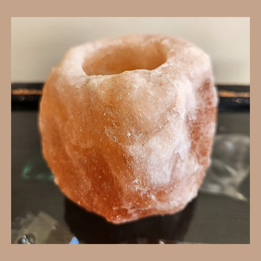 Himalayan rock salt crystal candle holder
