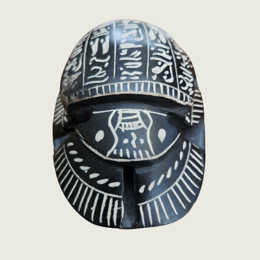 Vintage Hand Carved Stone Egyptian Scarab Decorative Piece