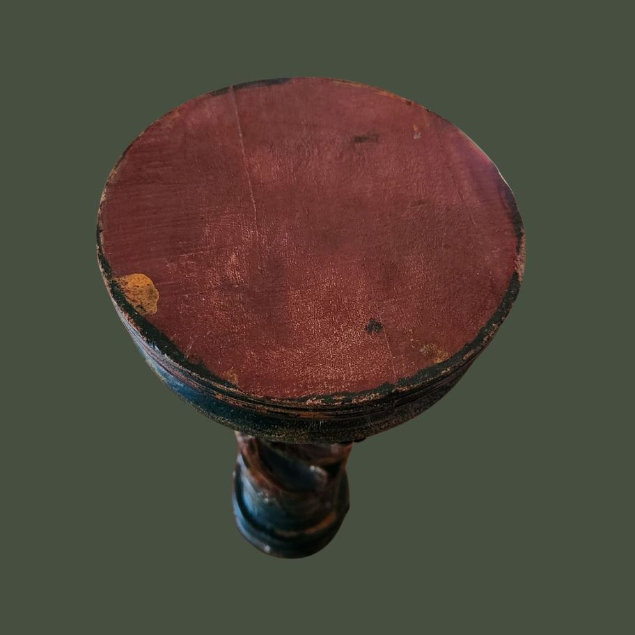 Antique Himalayan Hand-Carved Devotional Candle Stand (India/Nepal, c.1900)