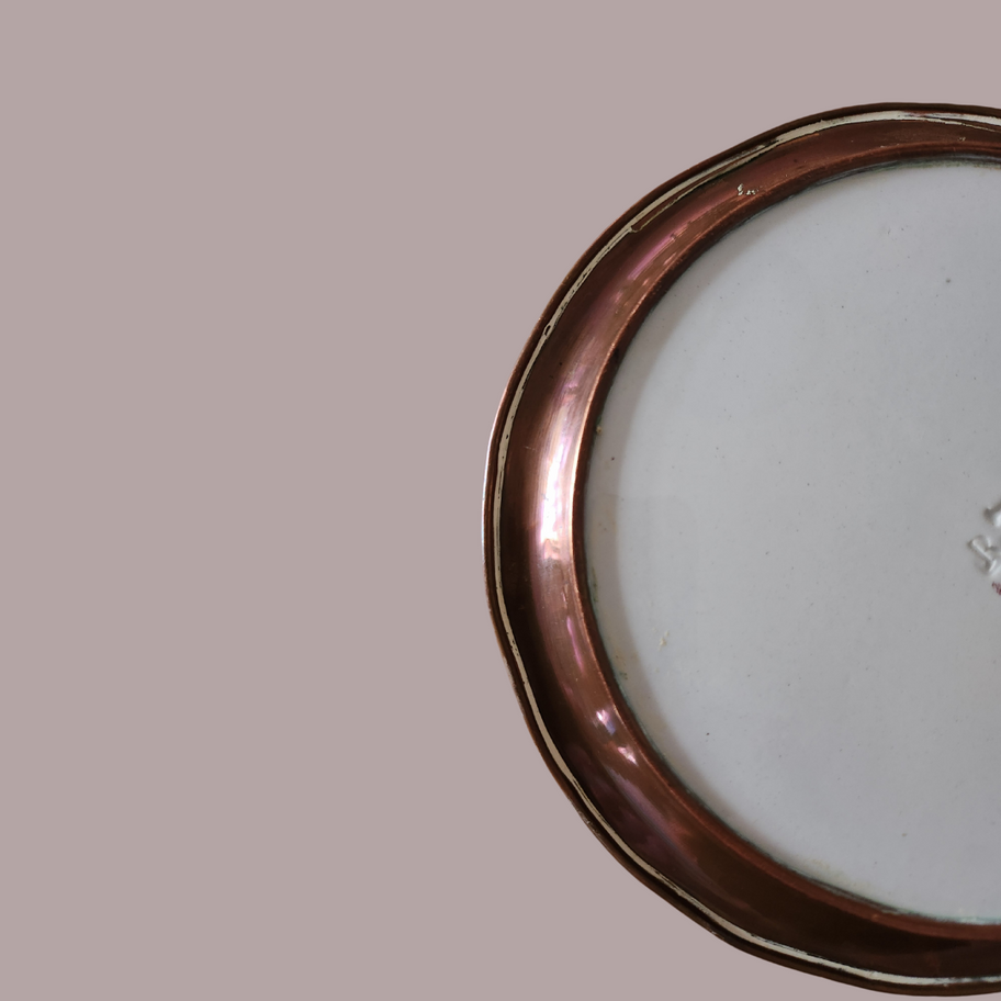 Antique Copper Lustre Floral Plate c. 1910–1920 English or German Earthenware