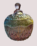 Rainbow Iridescent Pressed Glass Lidded Trinket Jar – Starburst Candy Dish