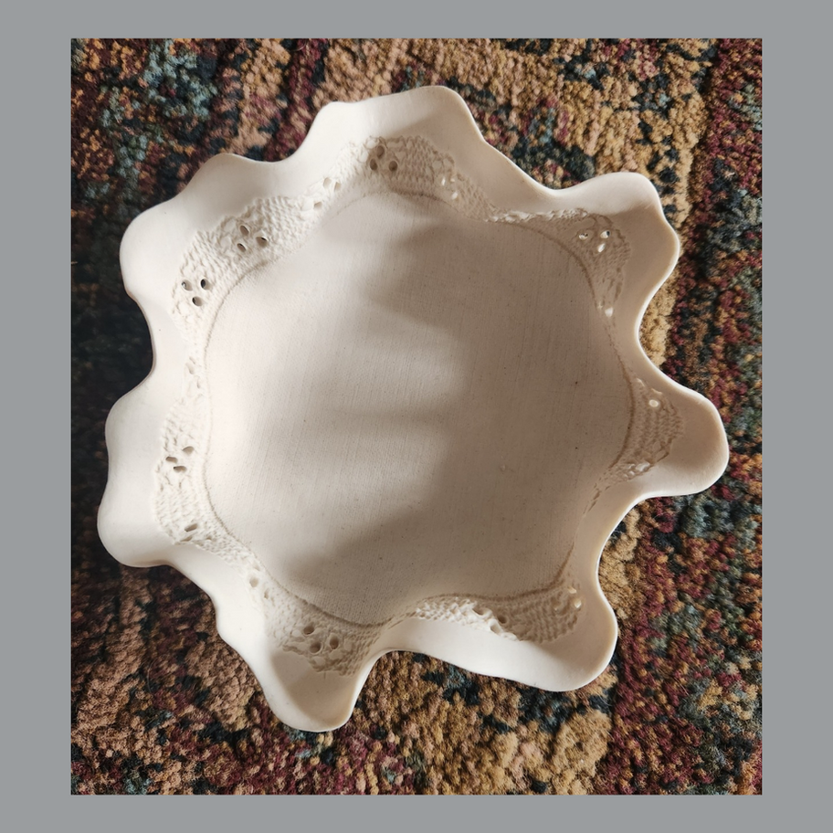 Vintage Artisan Cream Ceramic Dish