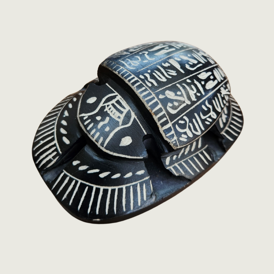 Vintage Hand Carved Stone Egyptian Scarab Decorative Piece