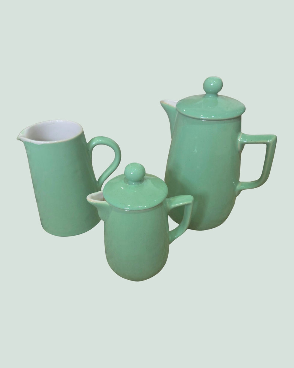 Vintage Lovatts England Pale Green Kitchenware Set – 3 Piece Langley Ware Style