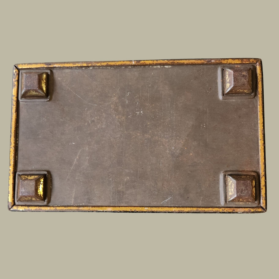 Antique Lithographed Tin Box with Dutch Golden Age Musical Scenes with key