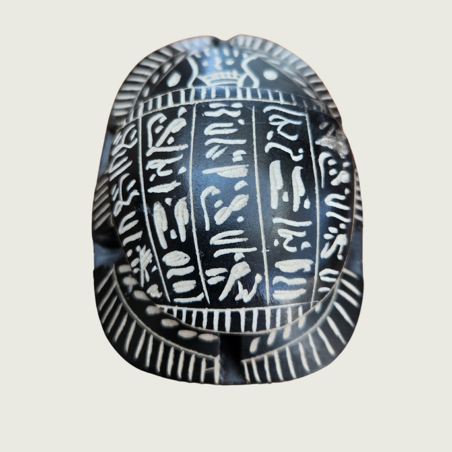 Vintage Hand Carved Stone Egyptian Scarab Decorative Piece