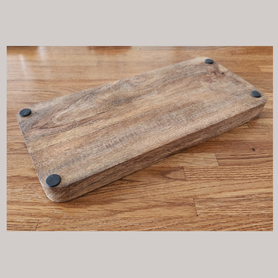 Rustic Handcrafted Wooden Trays Star & Heart Design Pair