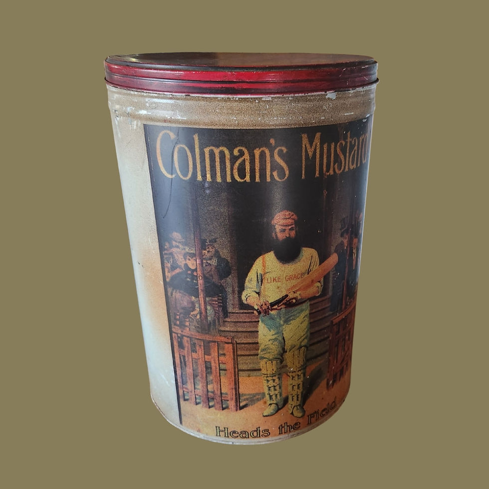 Vintage Colman’s Mustard Advertising Tin W.G. Grace Cricket Reproduction