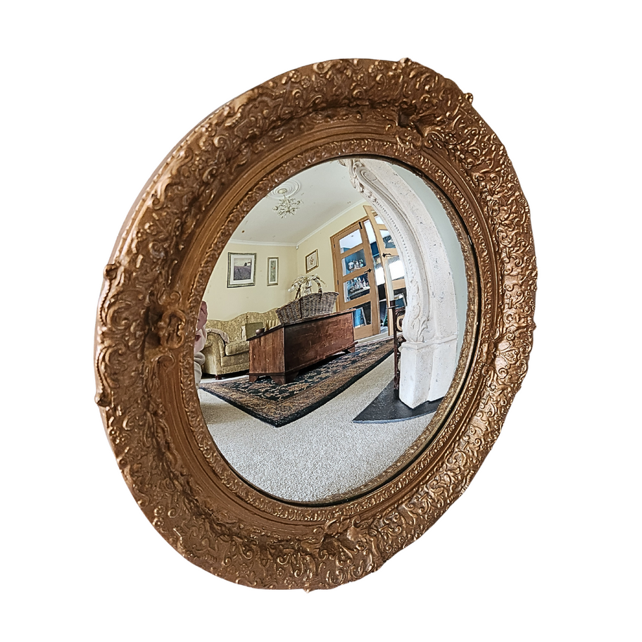 Vintage Mirror Convex glass Rococo Style Frame