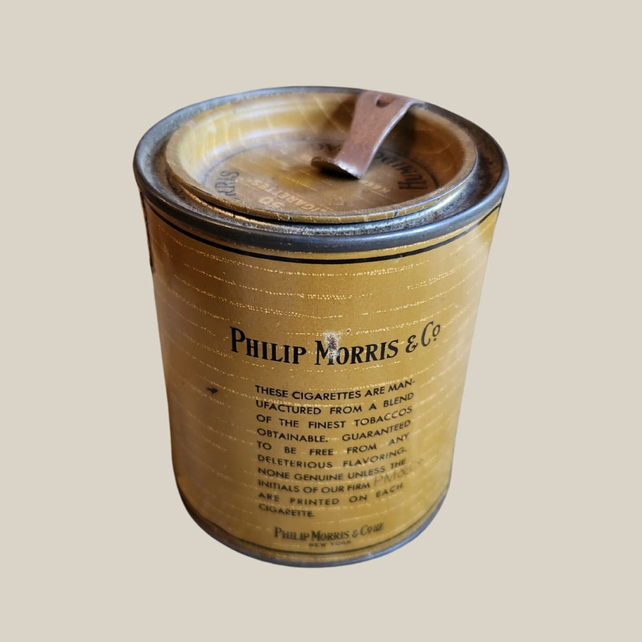 Vintage Philip Morris Cigarette Tin Humidor Pac (c.1940s–50s)