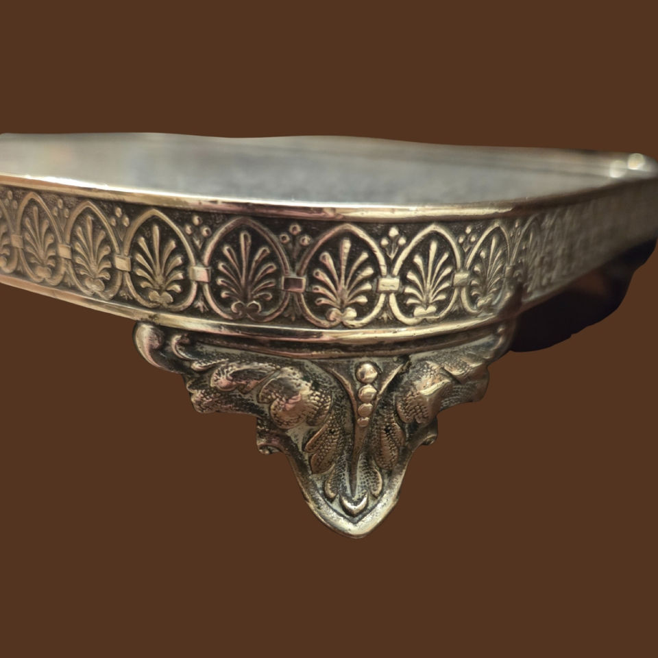 Victorian Granite & Silver-Plate Display Stand (c.1880–1900)
