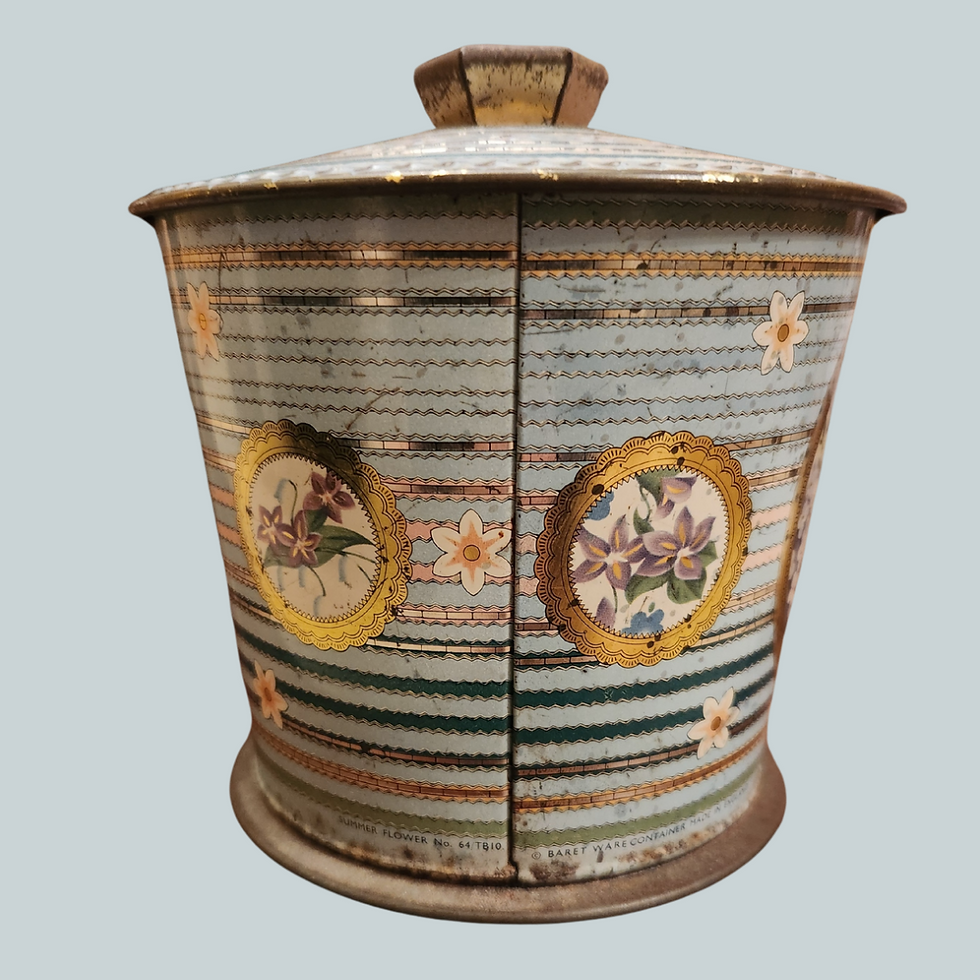 Vintage Baret Ware No. 64 Summer Flower Tin