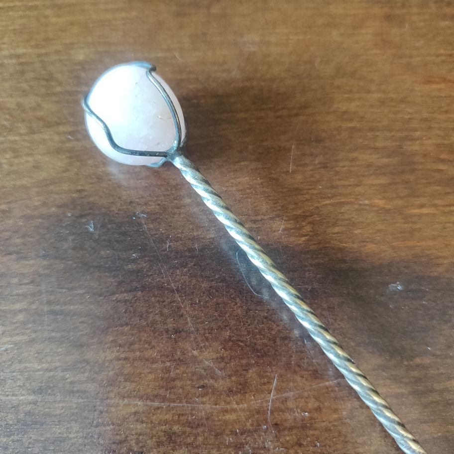 Vintage H . Stern pair of precious stone cocktail spoons silver but no Hallmarks