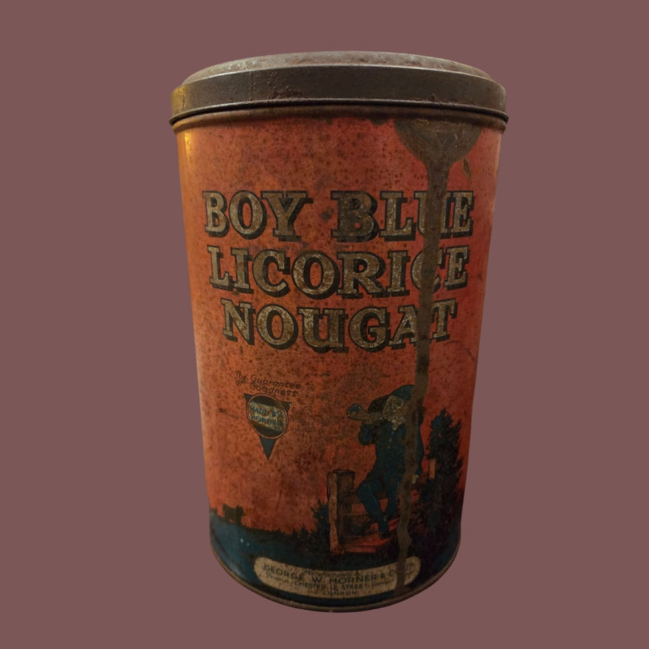 Antique Edwardian Boy Blue Licorice Nougat Tin – George W. Horner & Co.