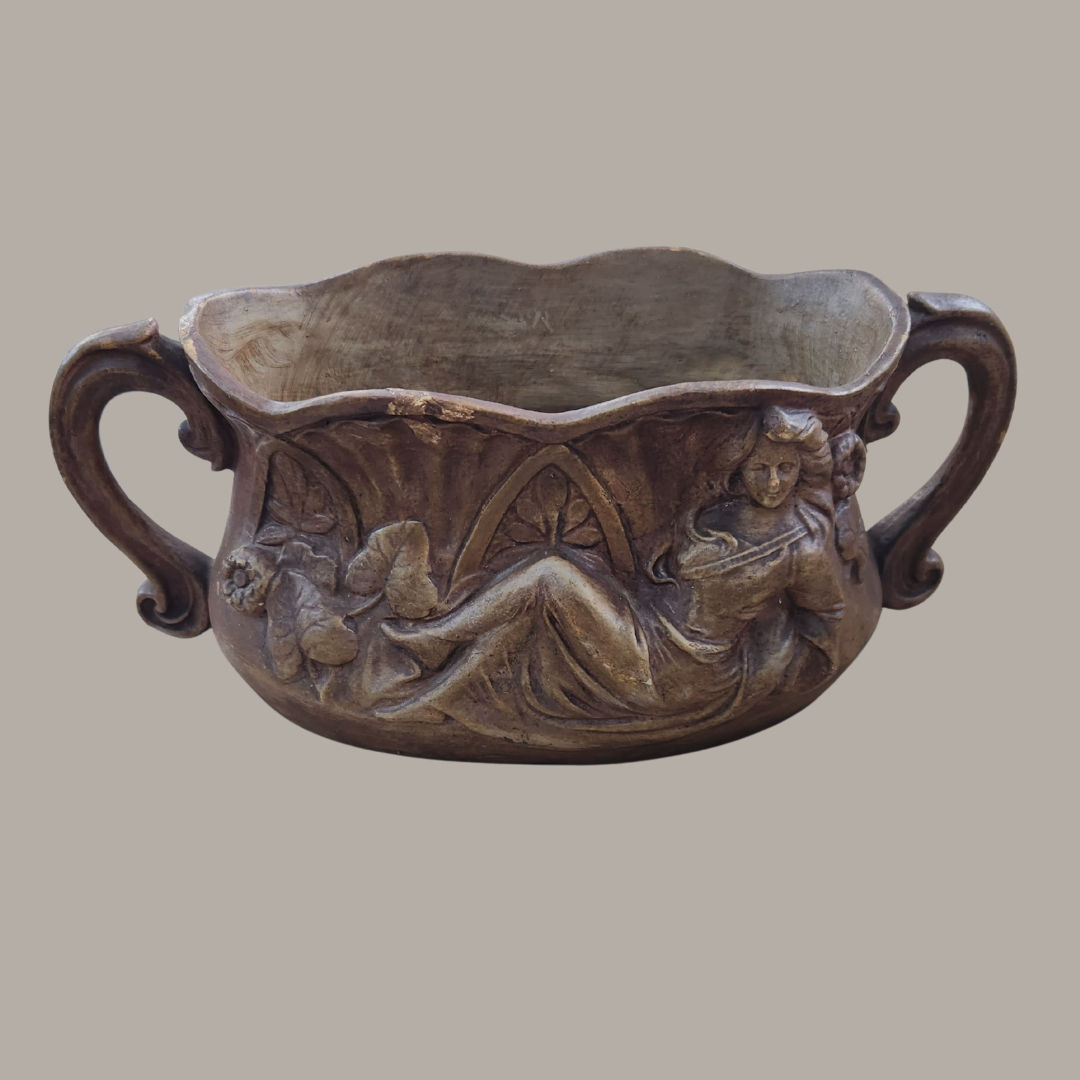Art Nouveau Belgian Terracotta Jardinière EtalleTerre Cuite Mark, c.1890–1910