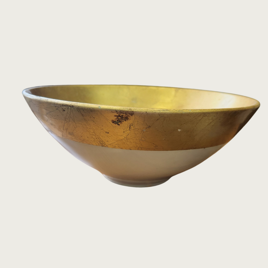 Vintage decorative bowl with gold leaf effect