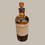 Miniatura: Antique Amber Glass Apothecary Bottle Paraldehydum Ground Glass Stopper c.1900s