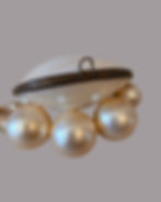 Vintage Natural Clam Shell Trinket Box with Brass Mount