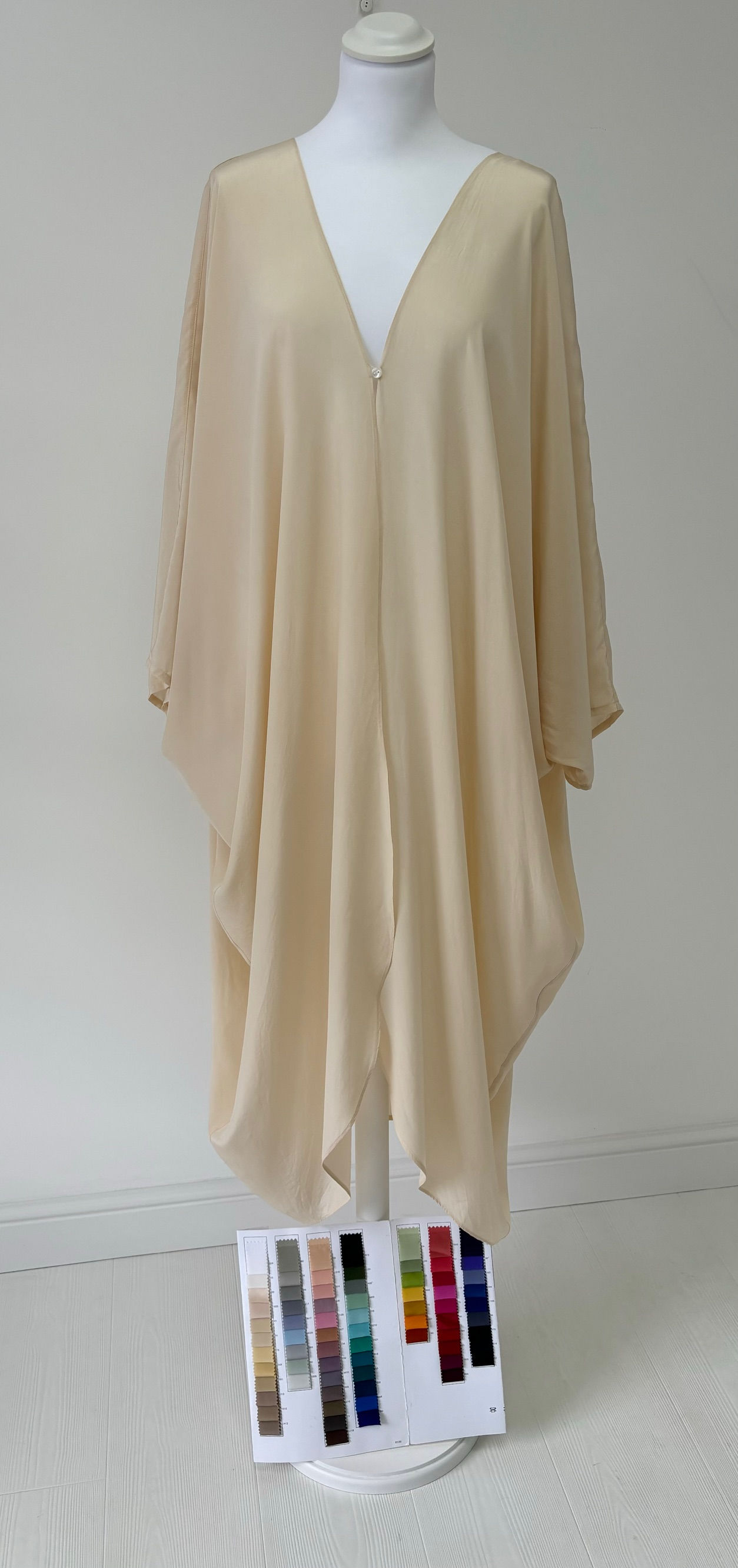 Crepe de chine tunic drape