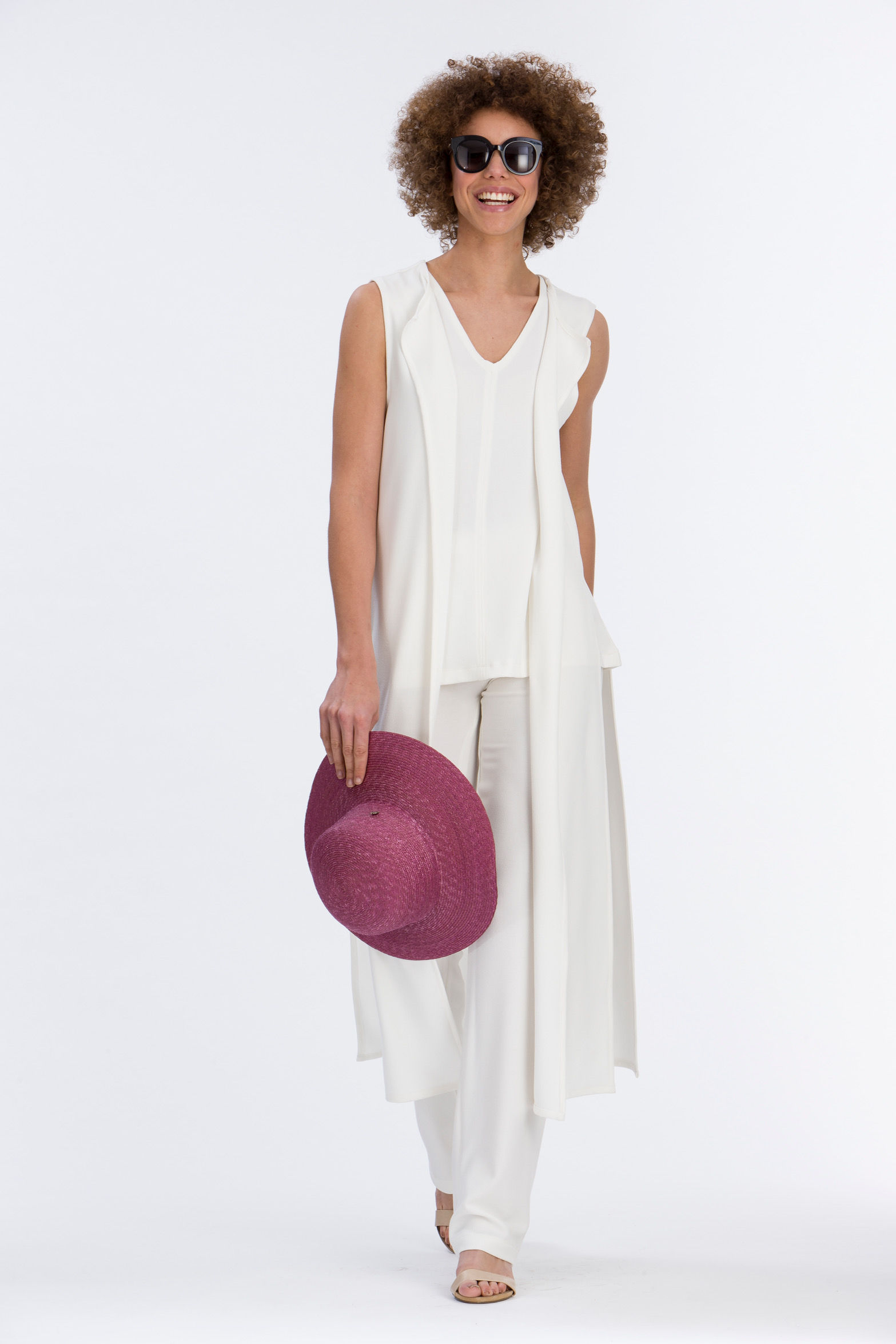 Gilet set in crepe