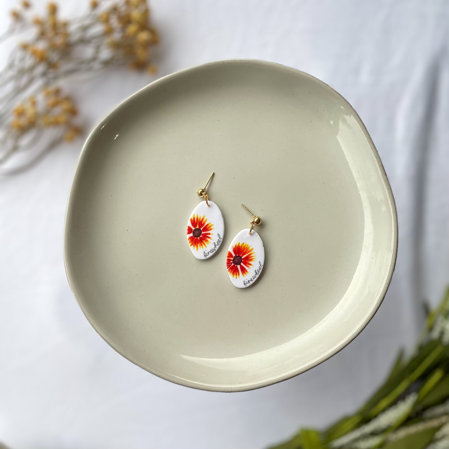 Firewheel- Texas Wildflower Earring