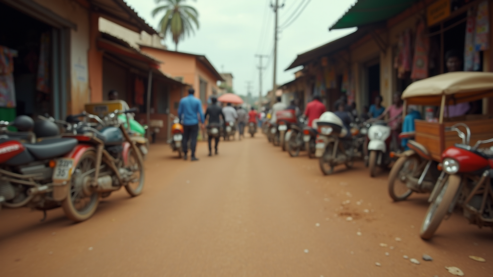 Eye-level view of a vibrant marketplace in Lagos
