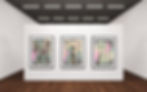 Thumbnail: Pandanus Palms Print in pink, green, grey and black