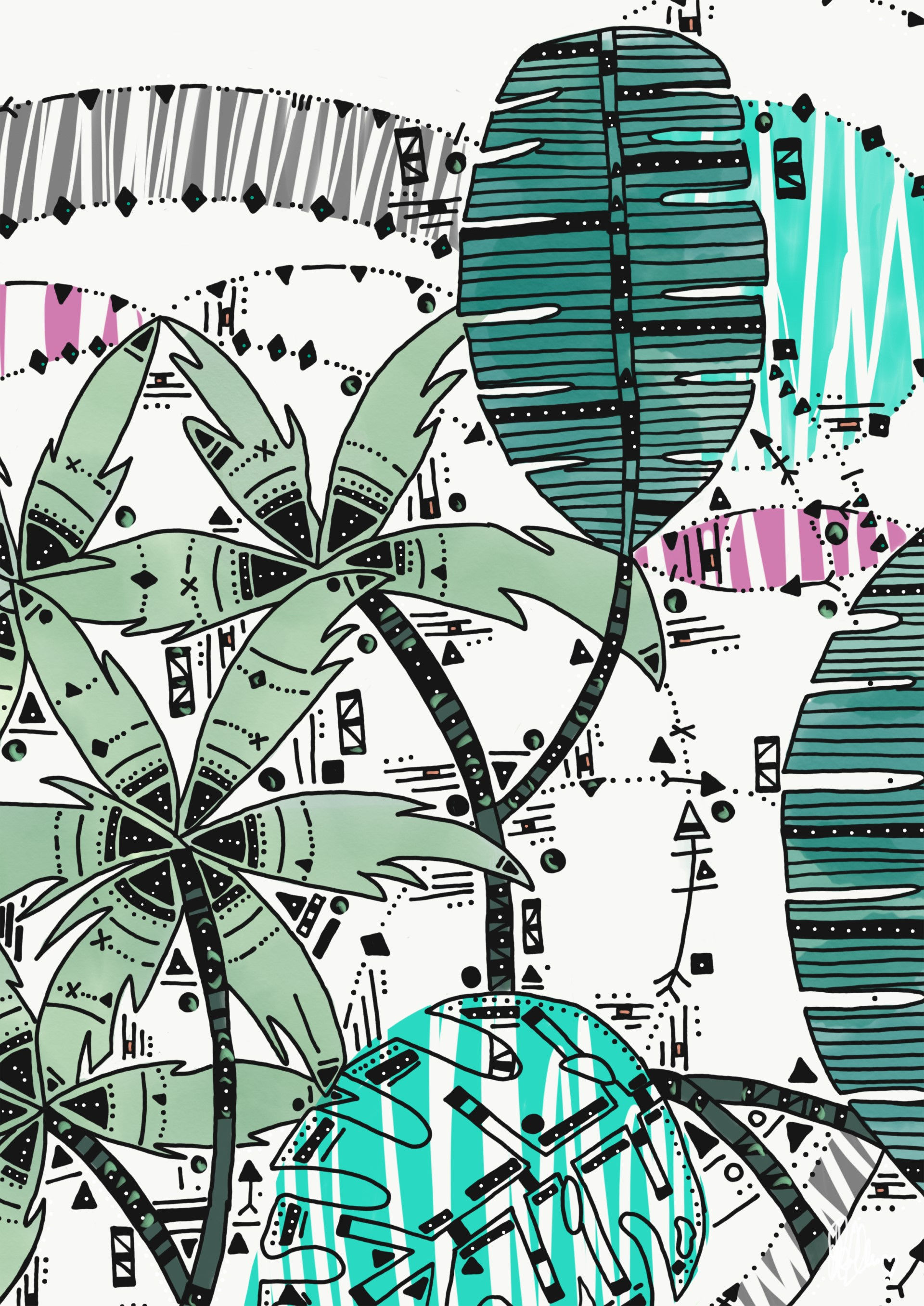 Artwork print, tropical vibes, mandala home decor.