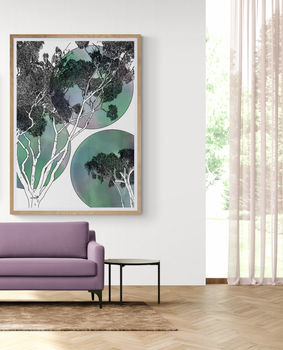 Gum Tree Artwork. Digital Print. Abstract Artwork. Affordable artwork. Lounge room. Sofa. Modern home. Modern artwork. 