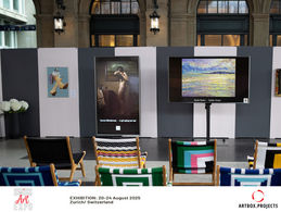 My seascape displayed at the exhibition space