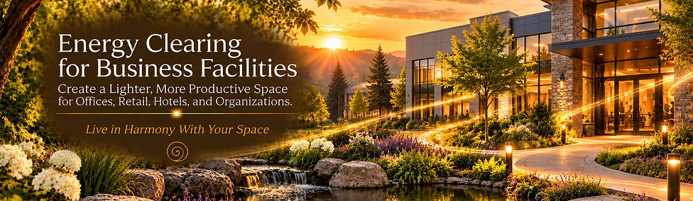 Energy clearing for business facilities, offices, retail spaces, hotels, and organizations