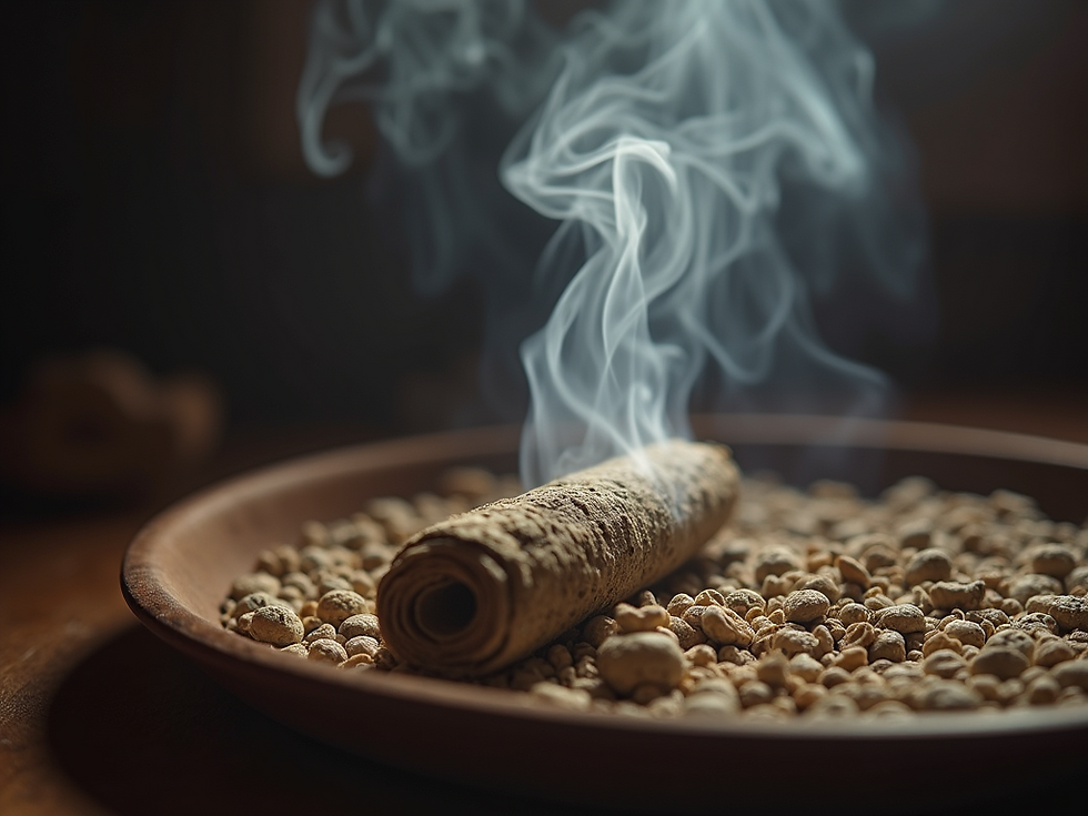 incense burning in a bowl
