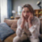 man on couch looking depressed