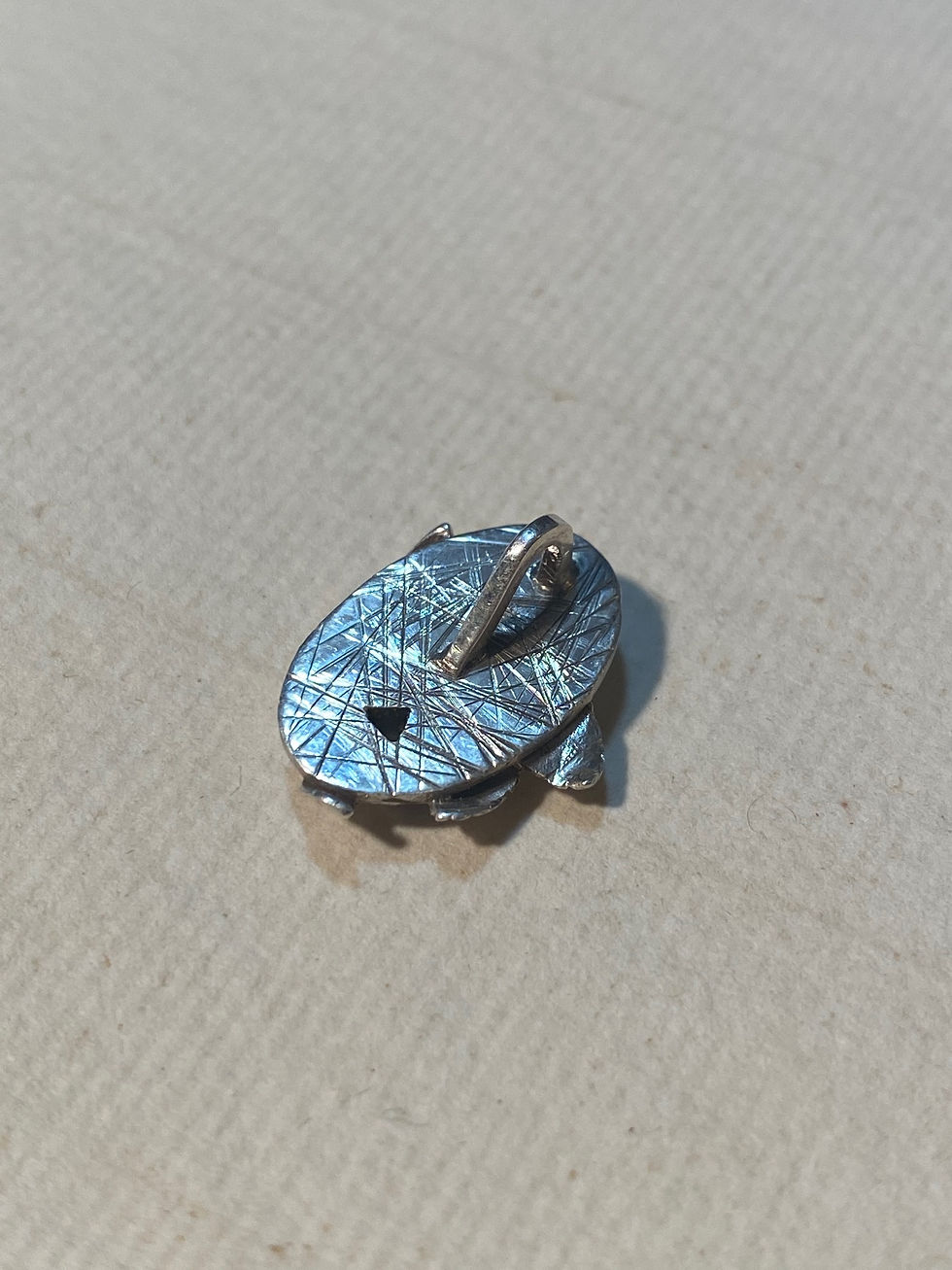 Trillion Teal Sapphire Pendant (Back)