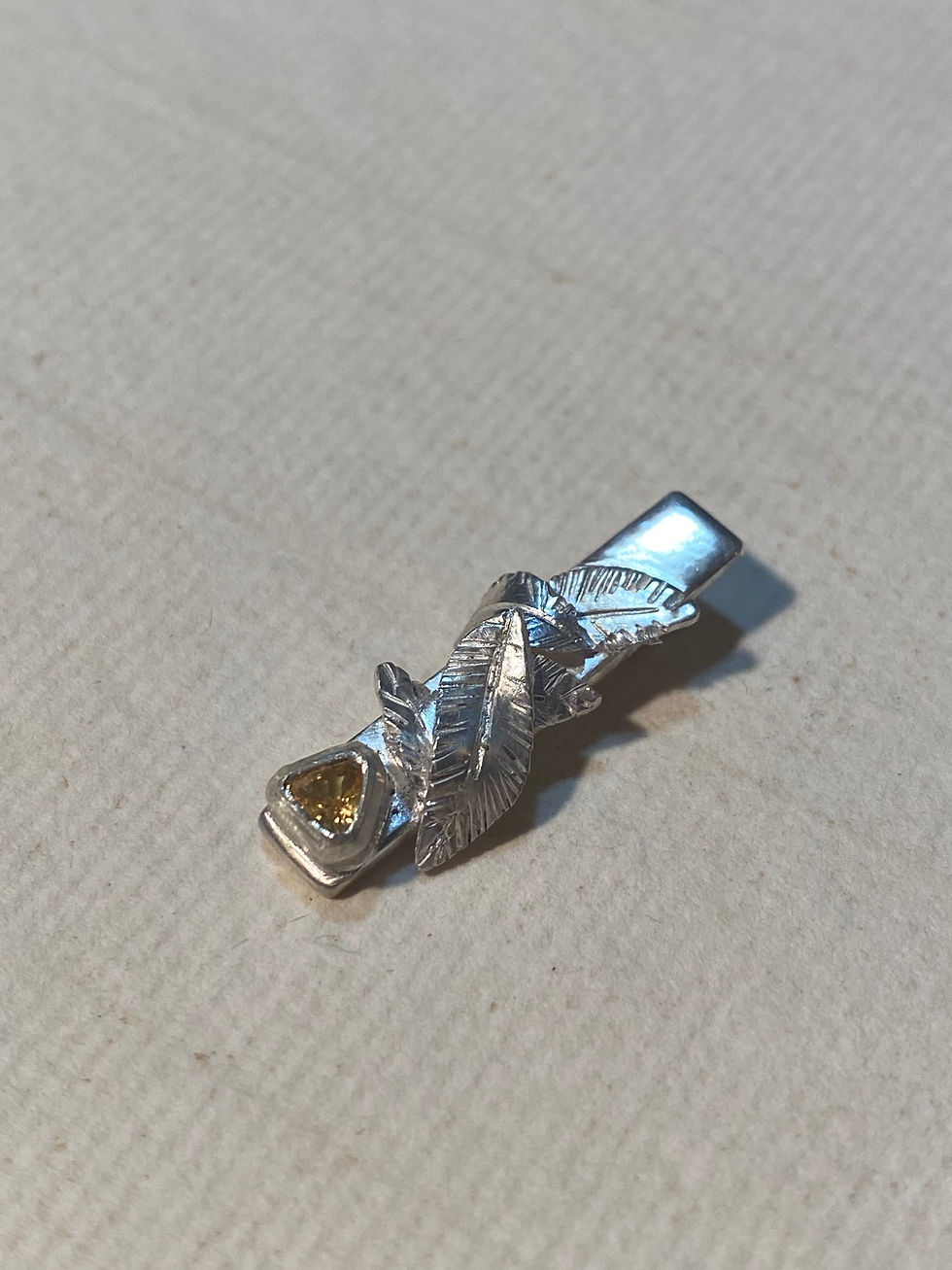 Trillion Yellow Sapphire Pendant