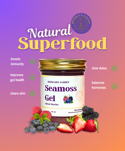 Mixed Berries Seamoss Gel 16oz | Mermaids Garden