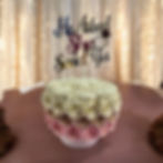 Wedding and Engagement Cake Topper with 'He Asked, She Said Yes' text and a ring design, perfect for celebrations.