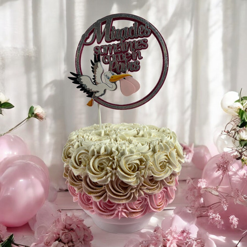 Rose Gold Glitter Twin Girls Cake Topper - Twin Baby Spain